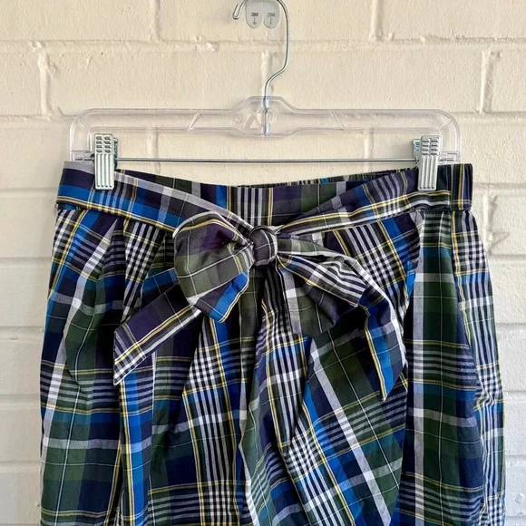 Gianni Bini Asymmetrical Plaid Midi Skirt in Blue & Green, SZ M NWOT - Picture 4 of 9